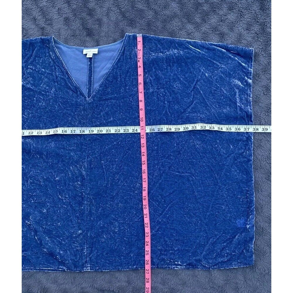 Pure Jill Oversized Sky Blue Crushed Velvet Boxy Lagenlook Top kimono Size L - Picture 13 of 14